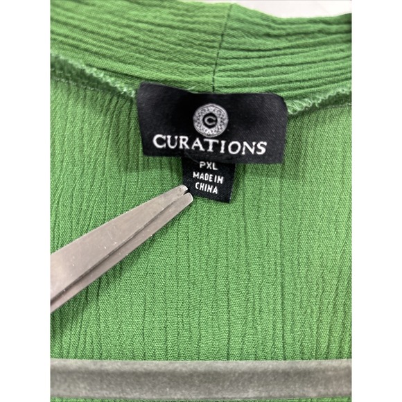 Curations Embroidered Gauze Kaftan Cover-Up Womens Size PXL Petite Green‎ - Picture 5 of 7